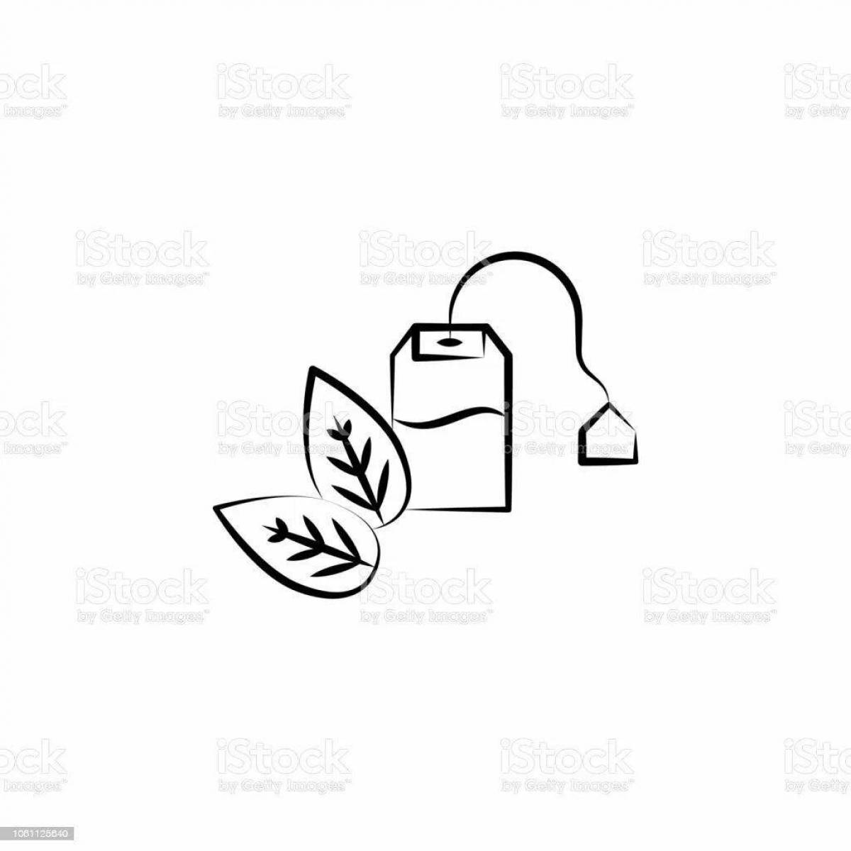 Glitter tea bag coloring page