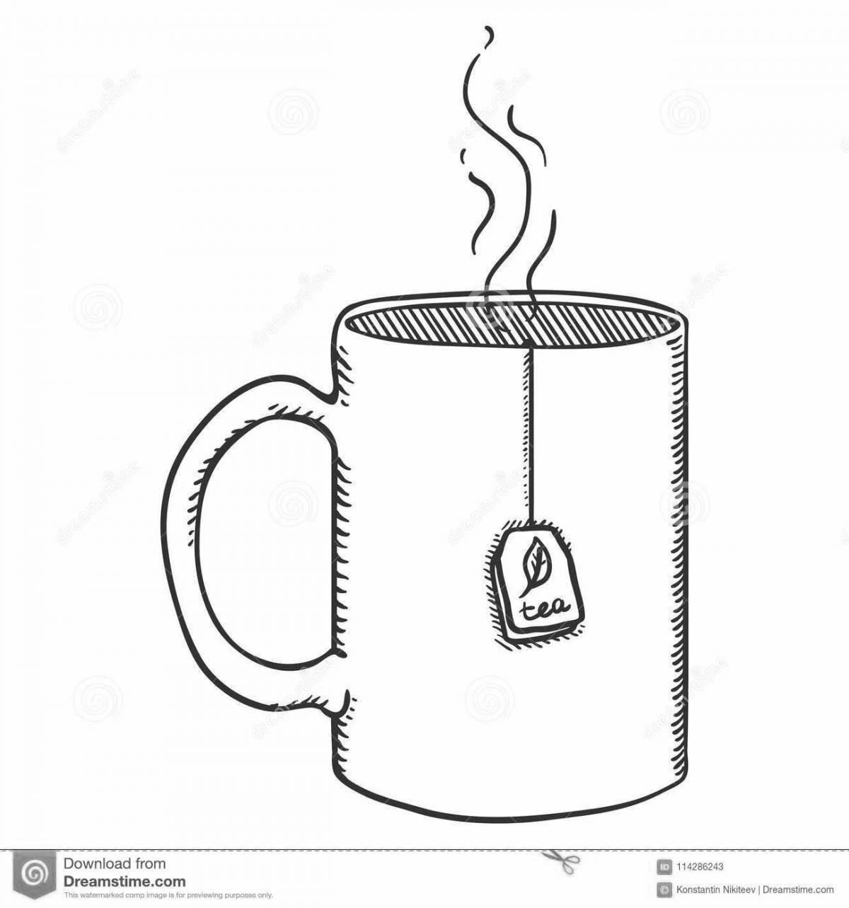 Adorable tea bag coloring book