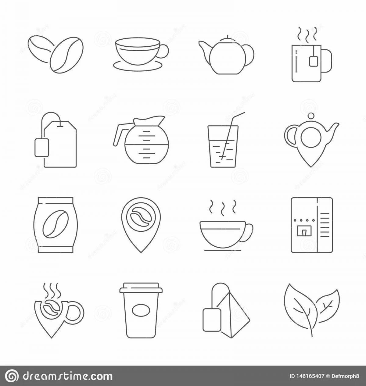 Adorable tea bag coloring page