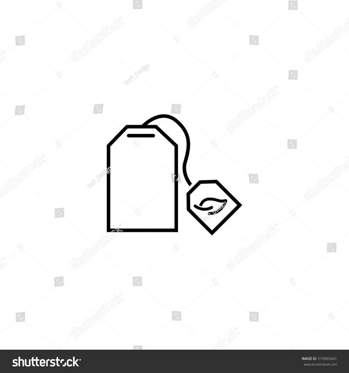 Cute tea bag coloring page