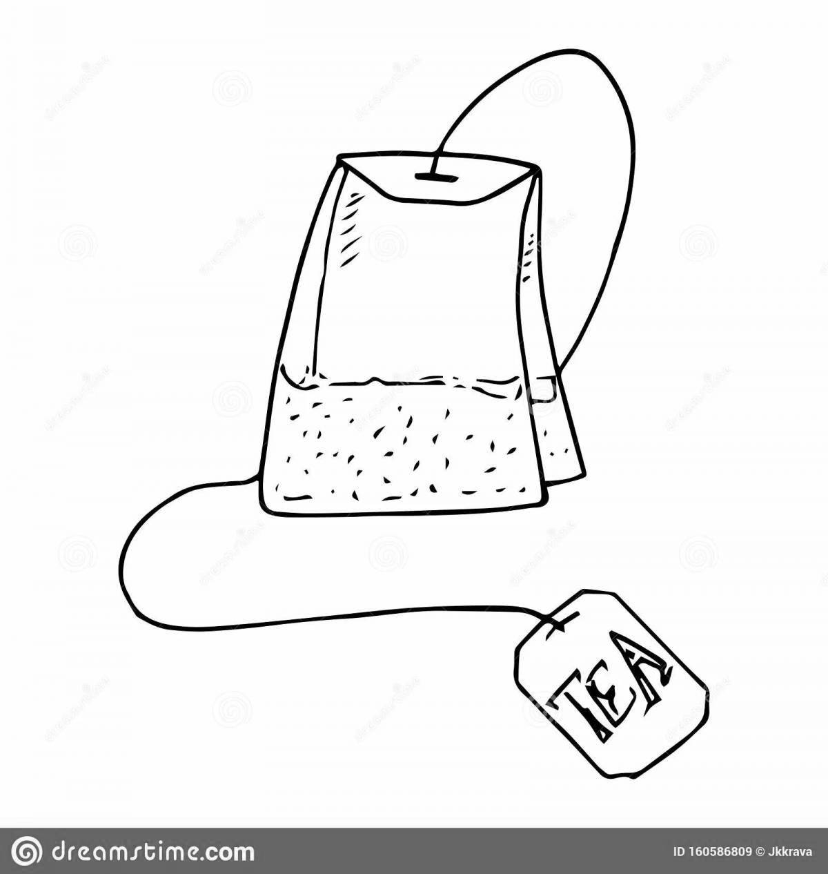 Coloring live tea bag