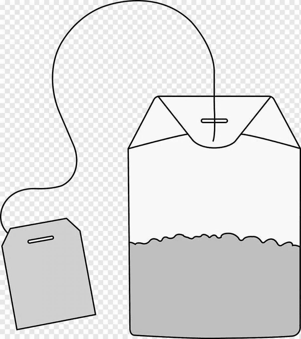 Coloring book funny tea bag