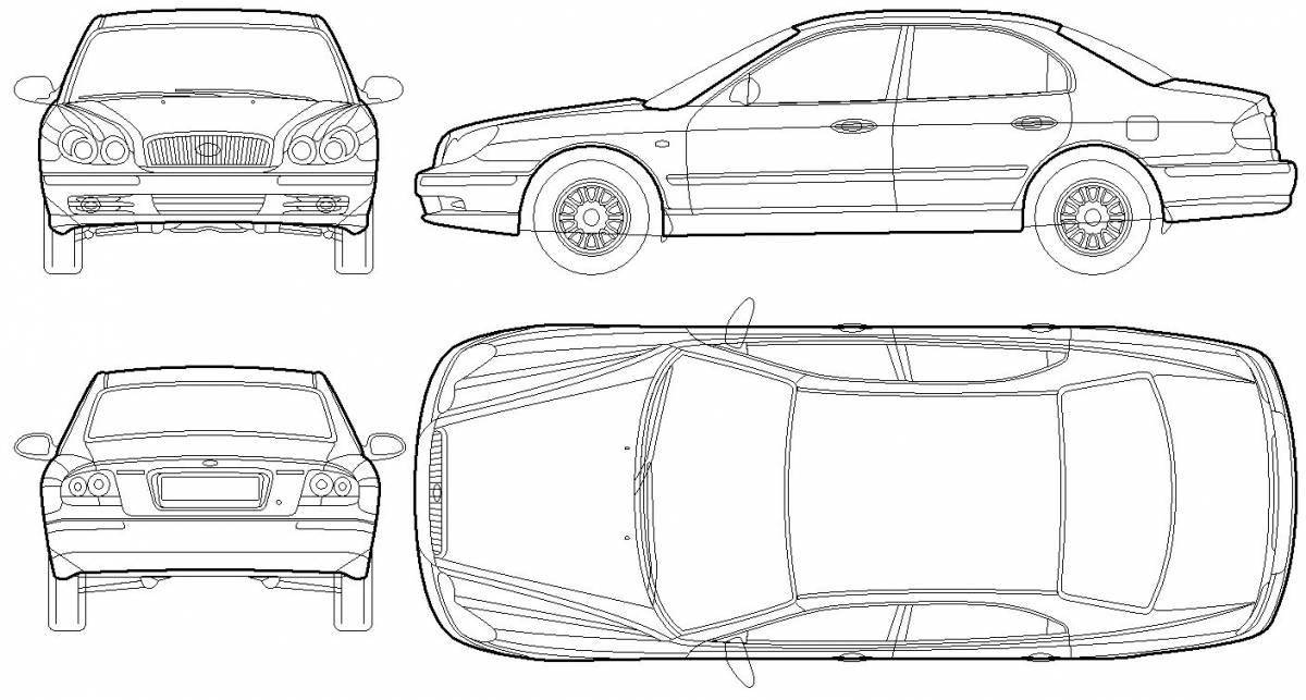 Beautiful hyundai sonata coloring page