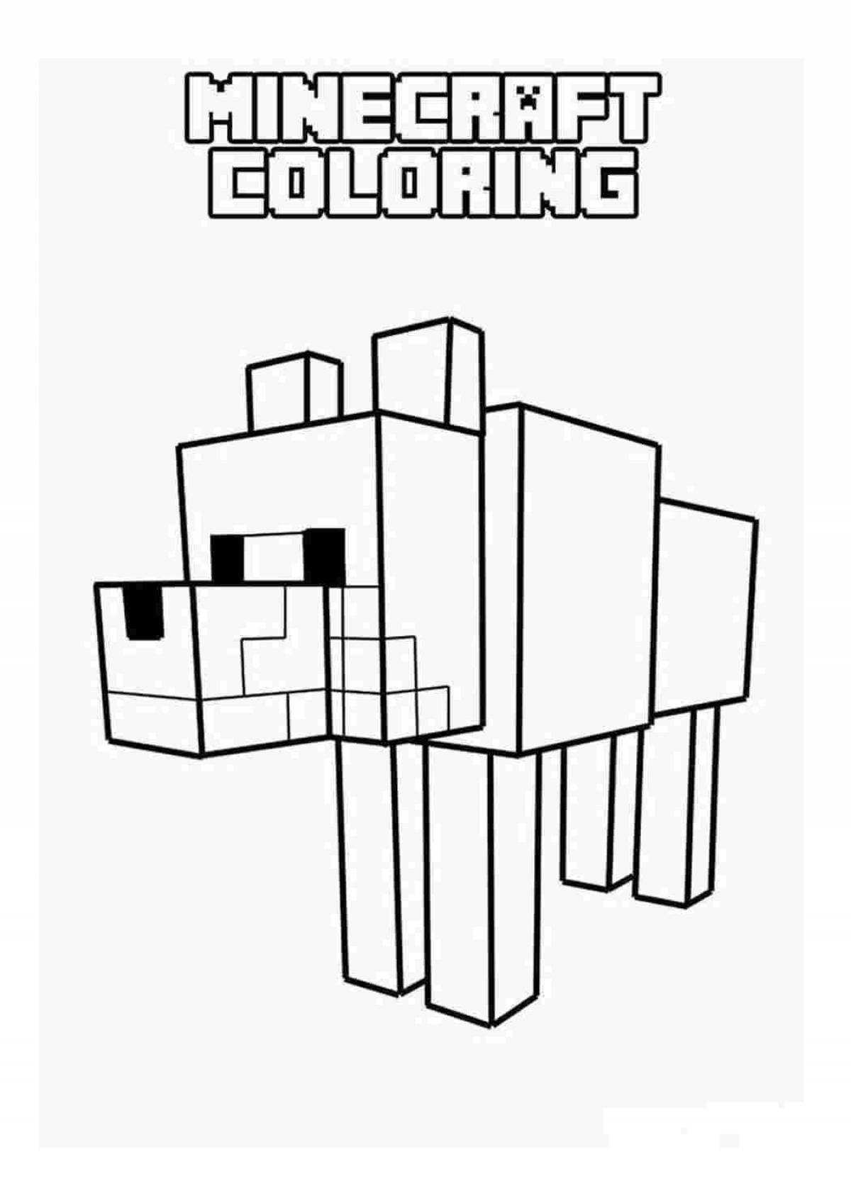 Minecraft compote fun coloring page