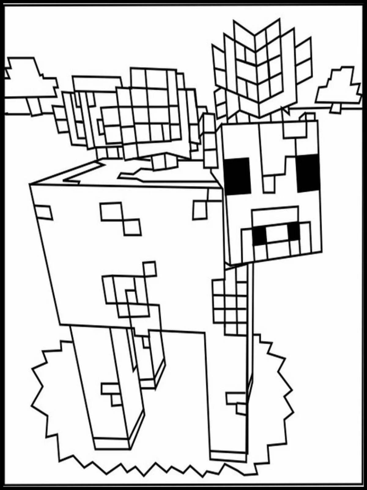 Fascinating minecraft compote coloring page