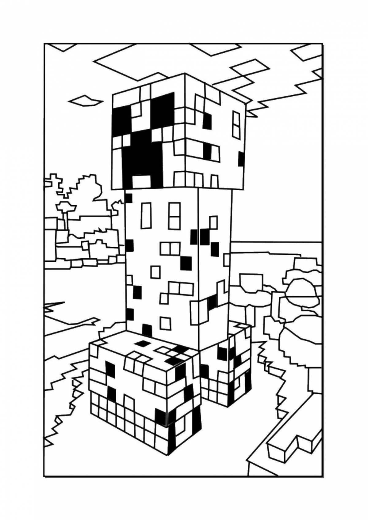 Fascinating minecraft compote coloring page