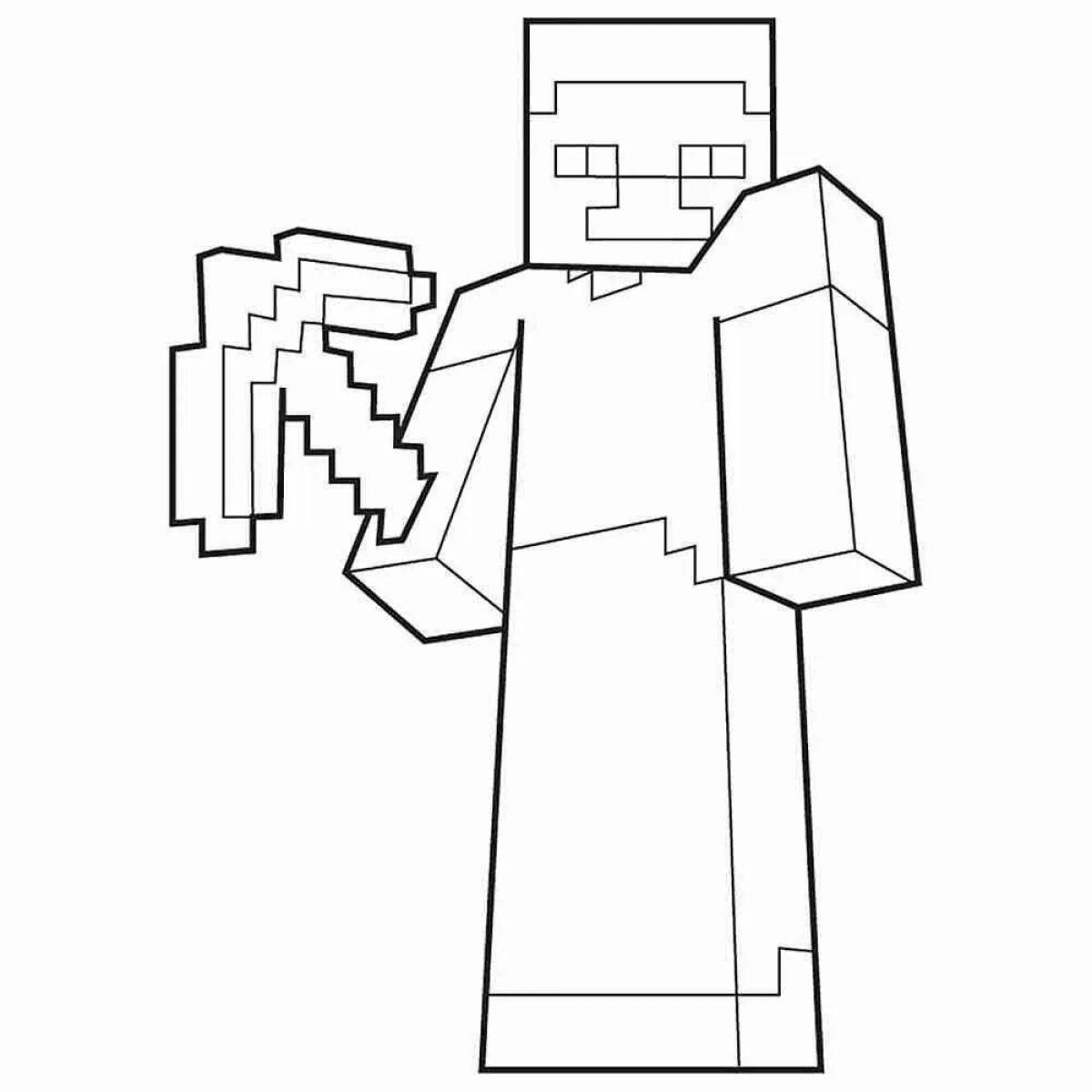 Amazing minecraft compote coloring page