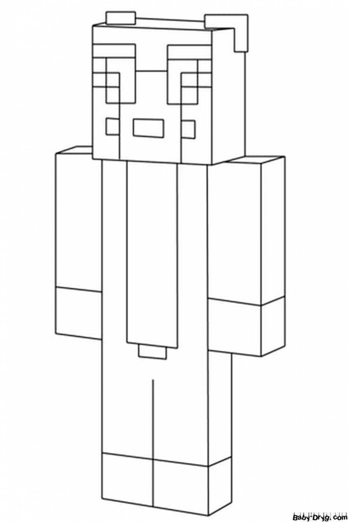 Creative minecraft compote coloring page