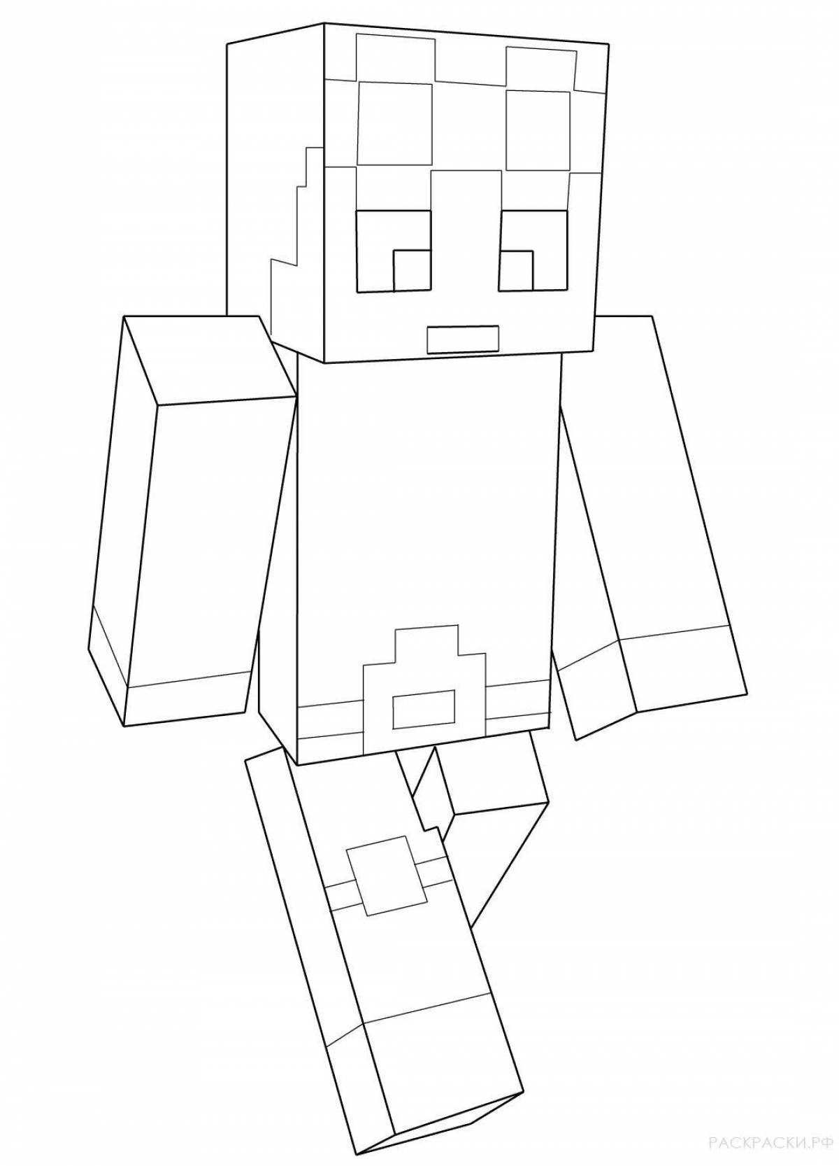 Minecraft compote creative coloring page