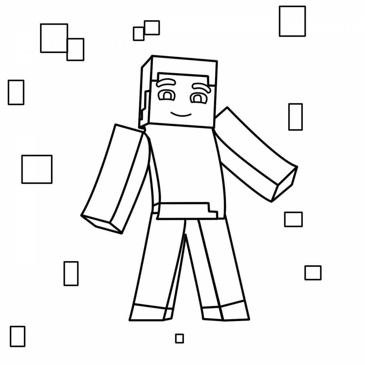 Cute minecraft coloring compote
