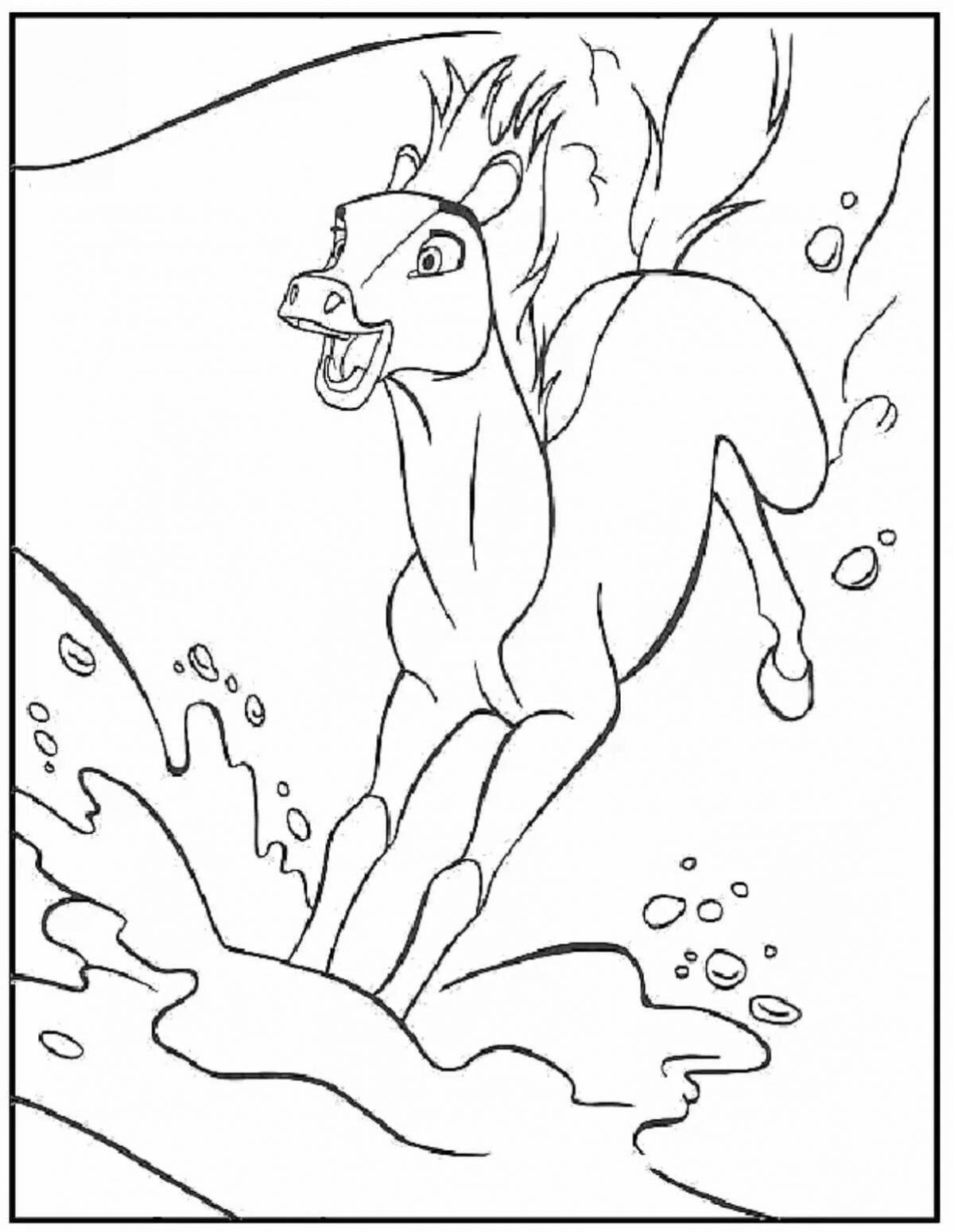 Radiant coloring page spirit horse