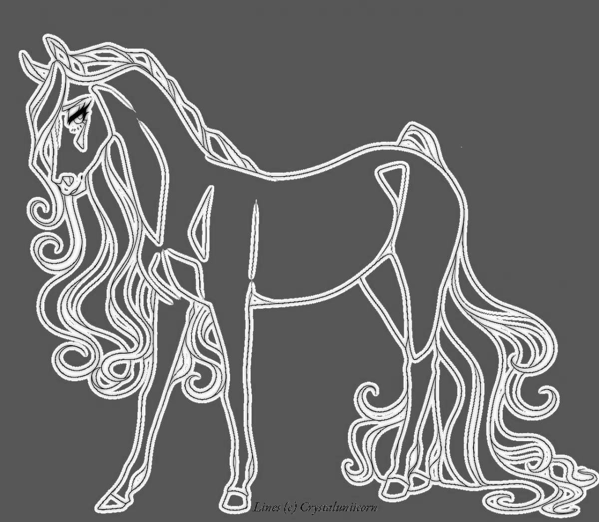 Spirit horse glitter coloring