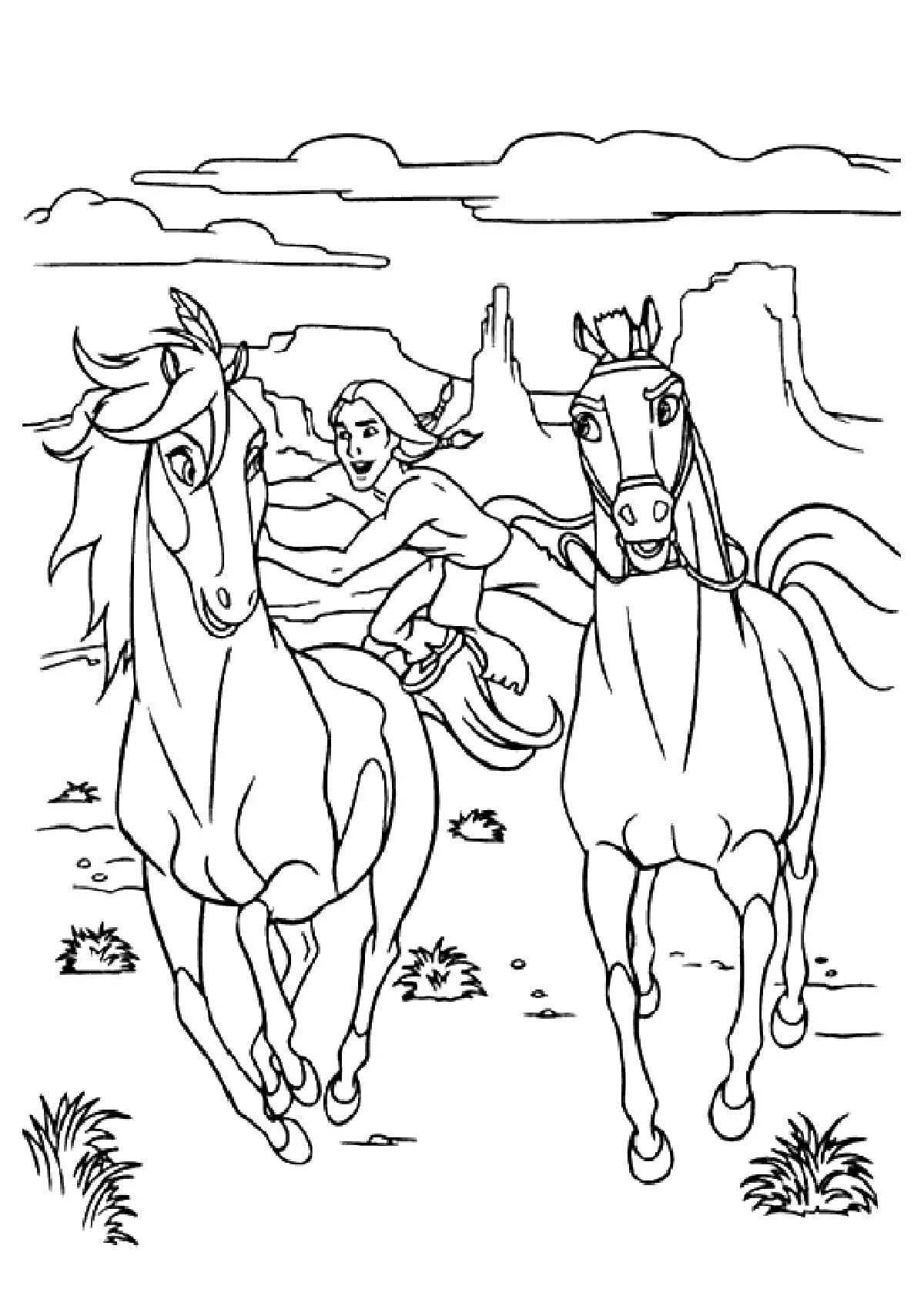 Radiantly coloring page spirit horse