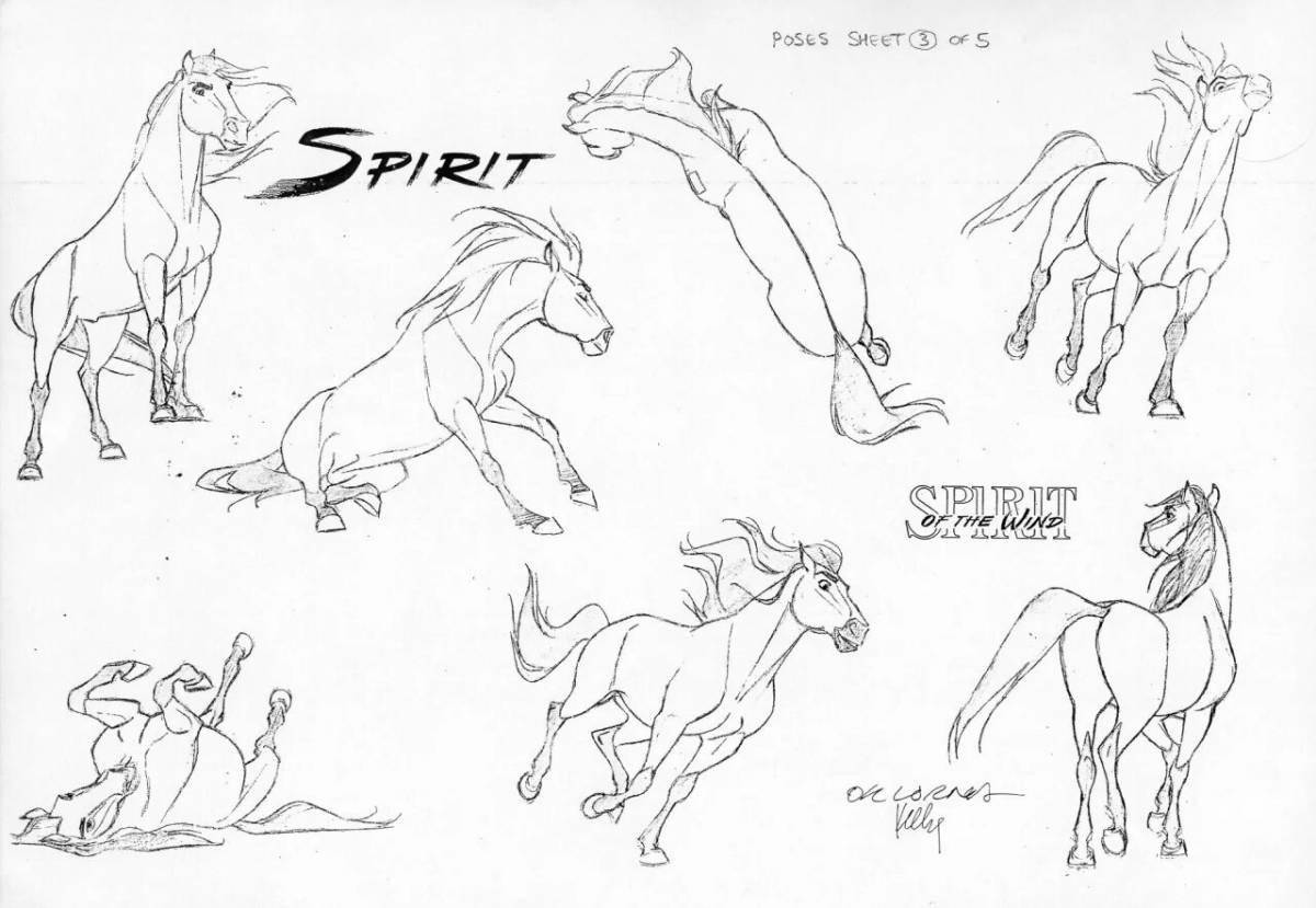 Элегантная раскраска страницы spirit horse