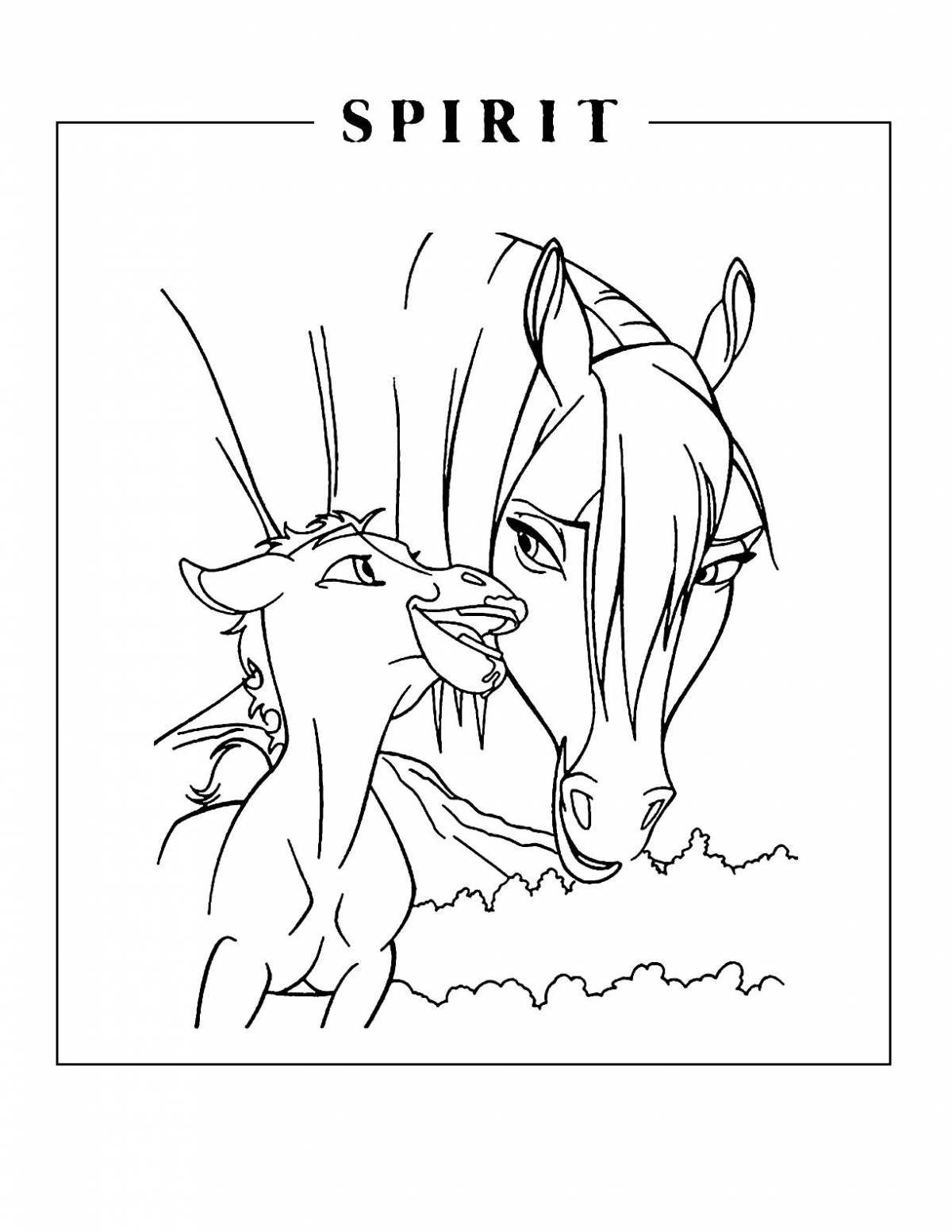 Изящно раскрашивая страницу spirit horse