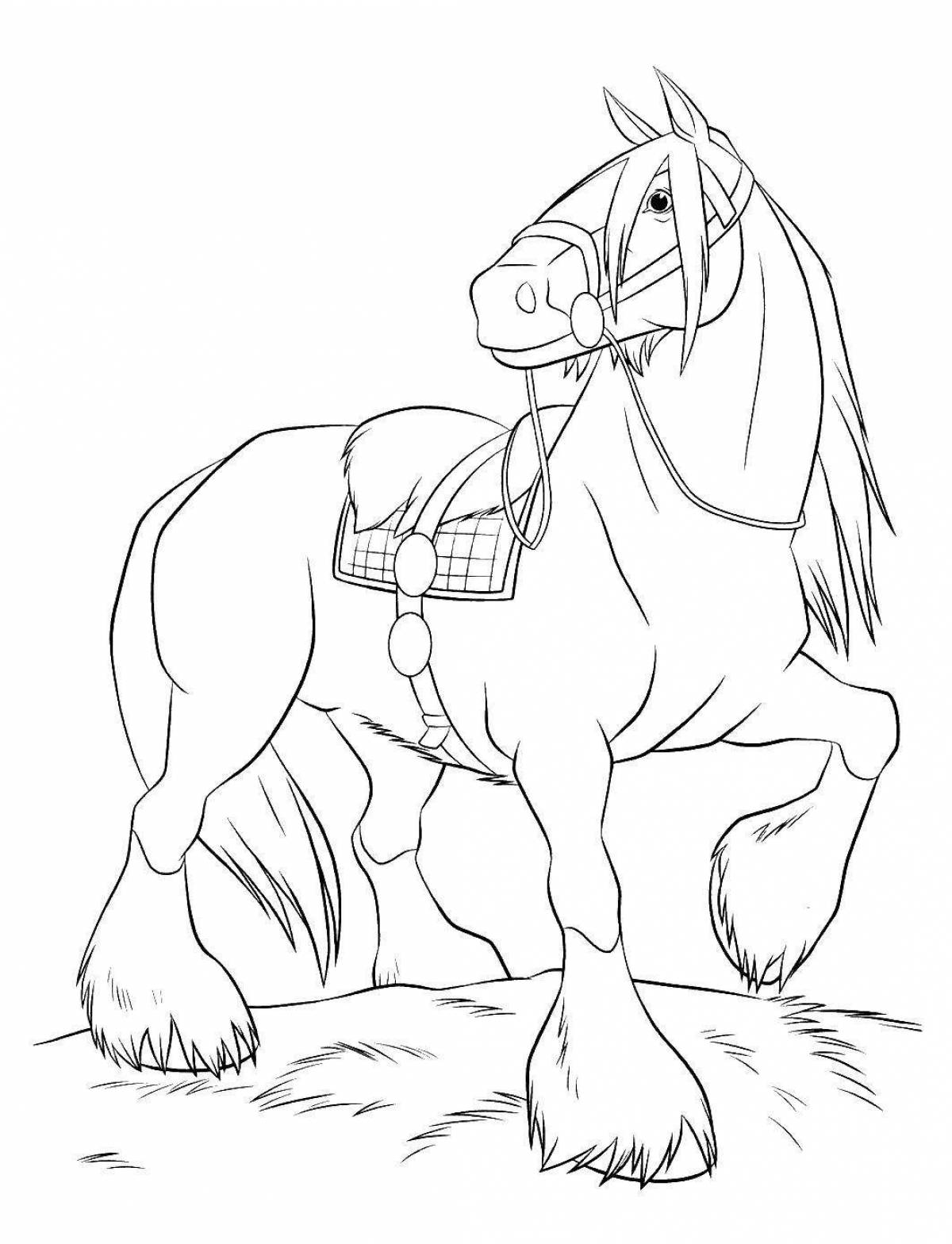 Exquisitely painted spirit horse coloring page