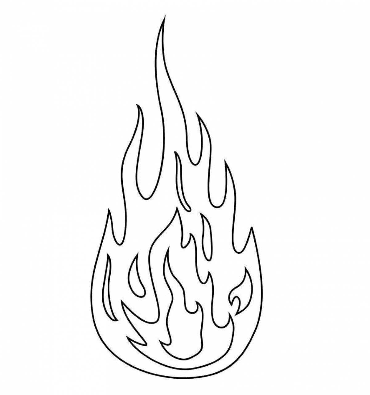 Flaming flame coloring pages
