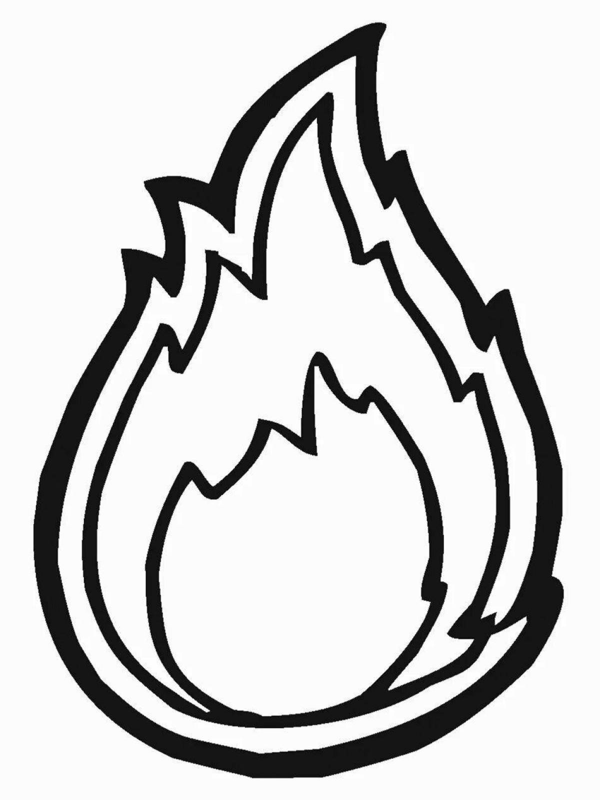 Sparkly flame coloring pages