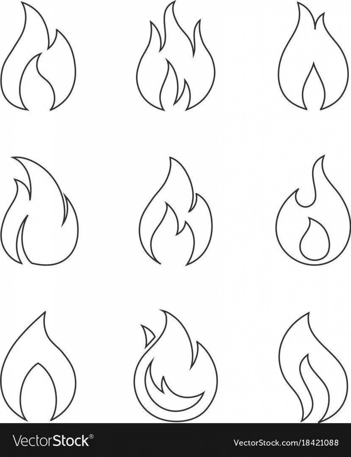 Coloring pages with flames