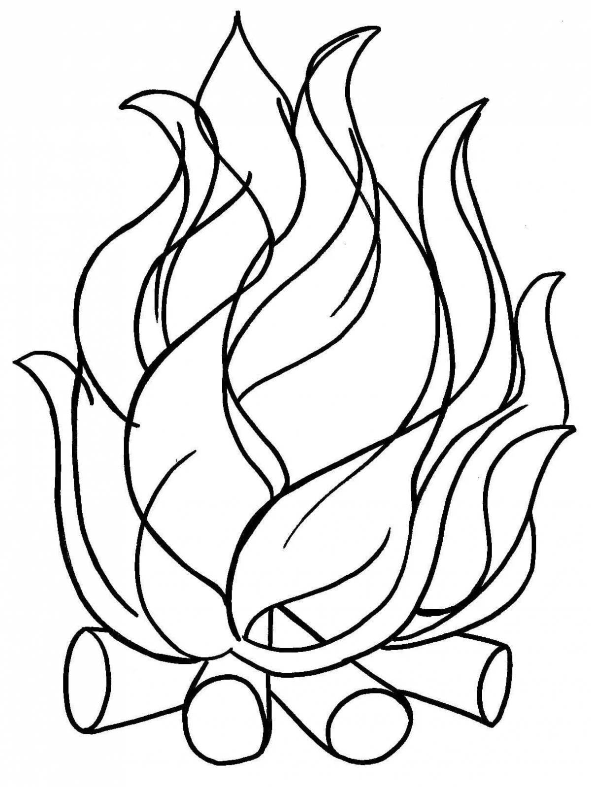 Sparkling flame coloring pages