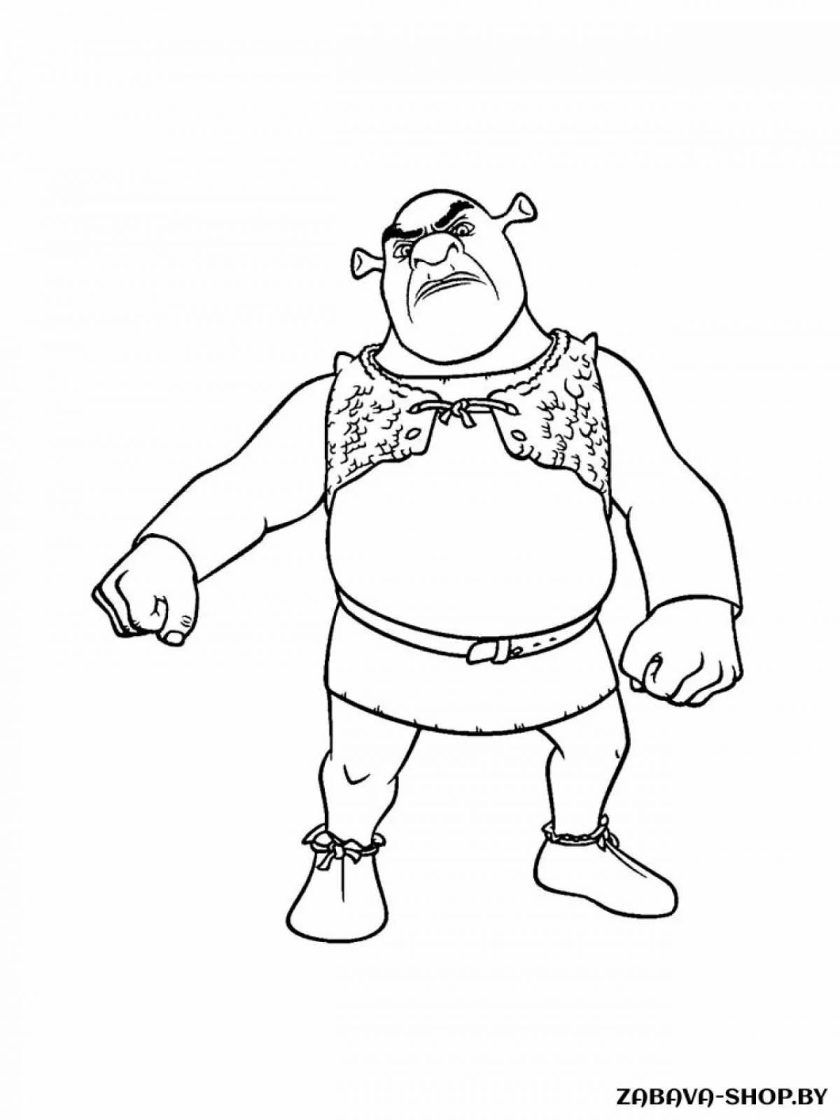 Radiant coloring page shrek face