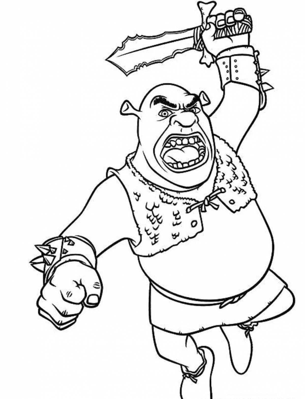 Grand coloring page shrek face