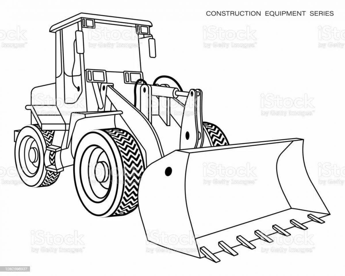 Colorful wheel loader coloring page