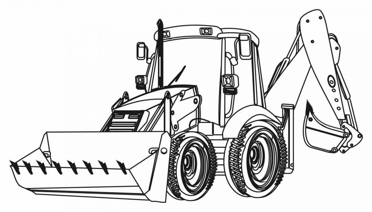 Fun coloring book with front loader