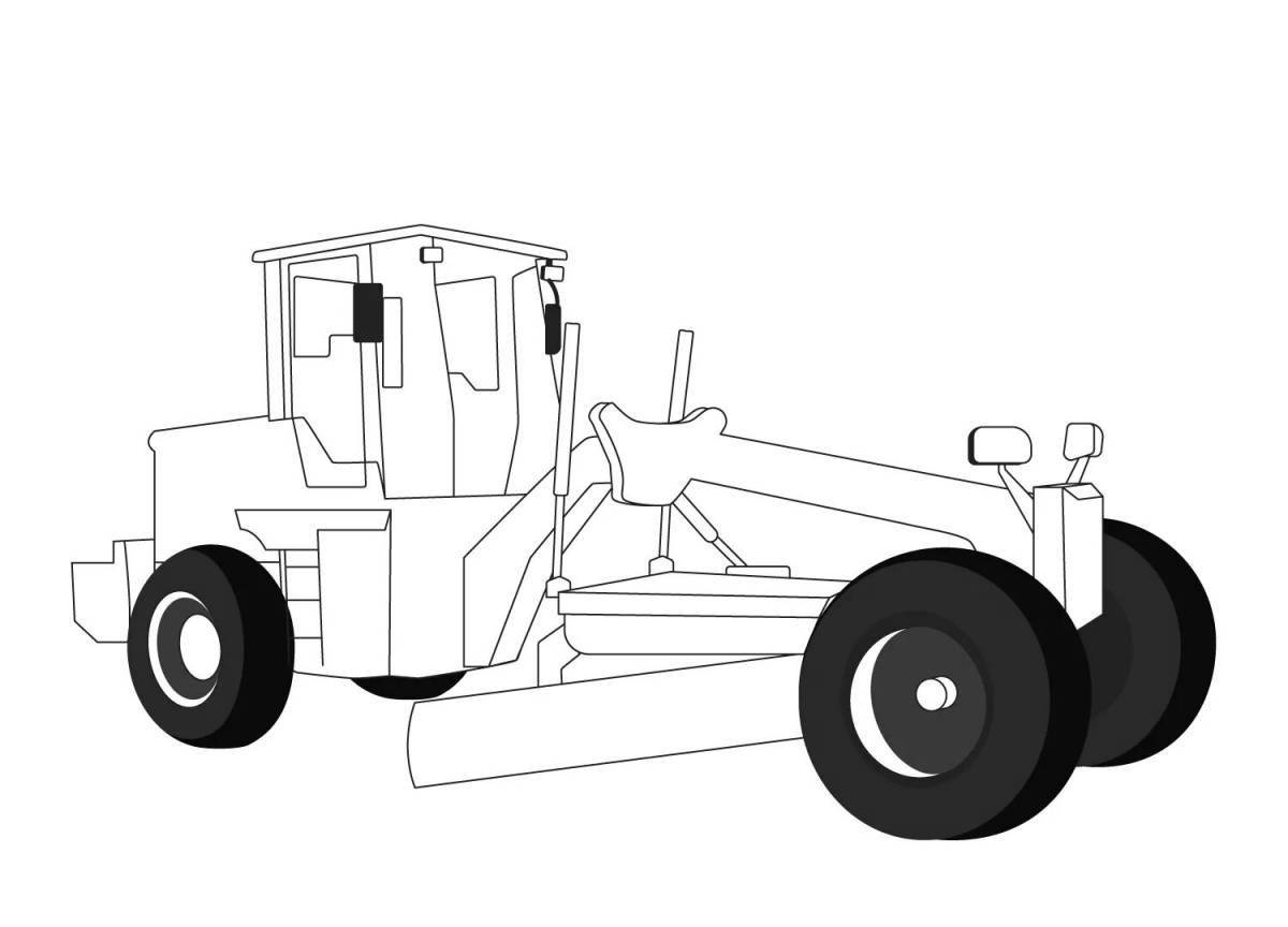 Cute wheel loader coloring page