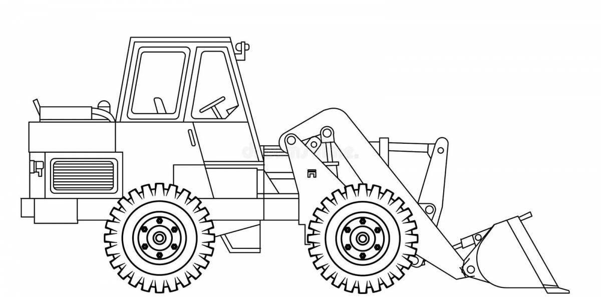 Coloring page adorable wheel loader