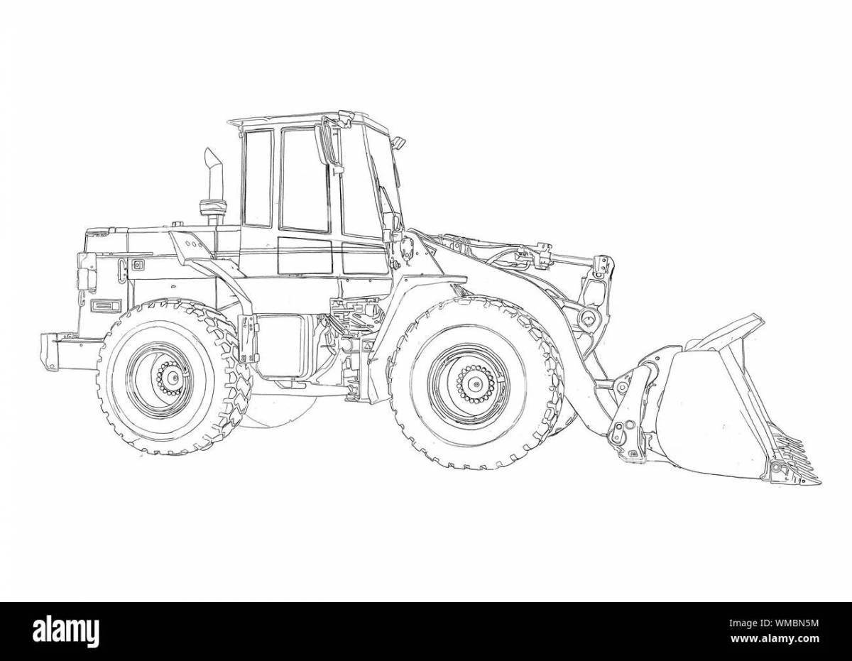 Innovative wheel loader coloring page