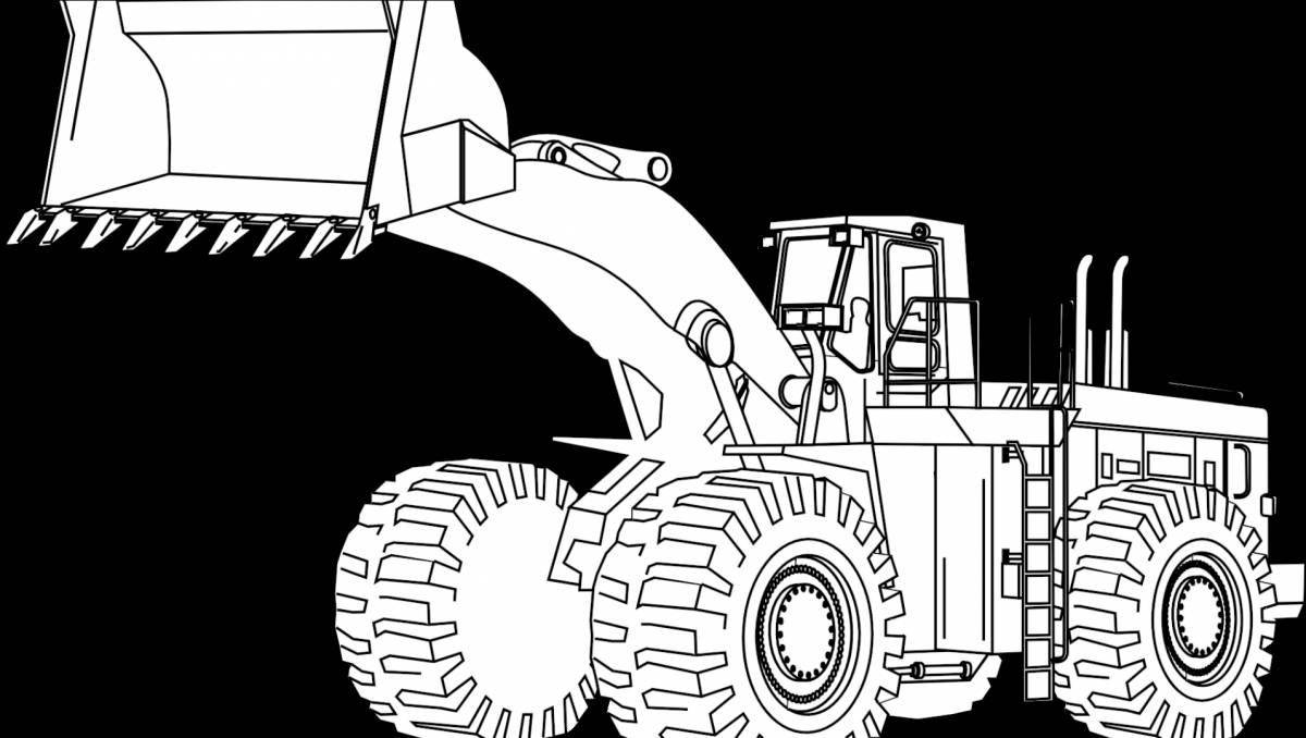 Amazing wheel loader coloring page