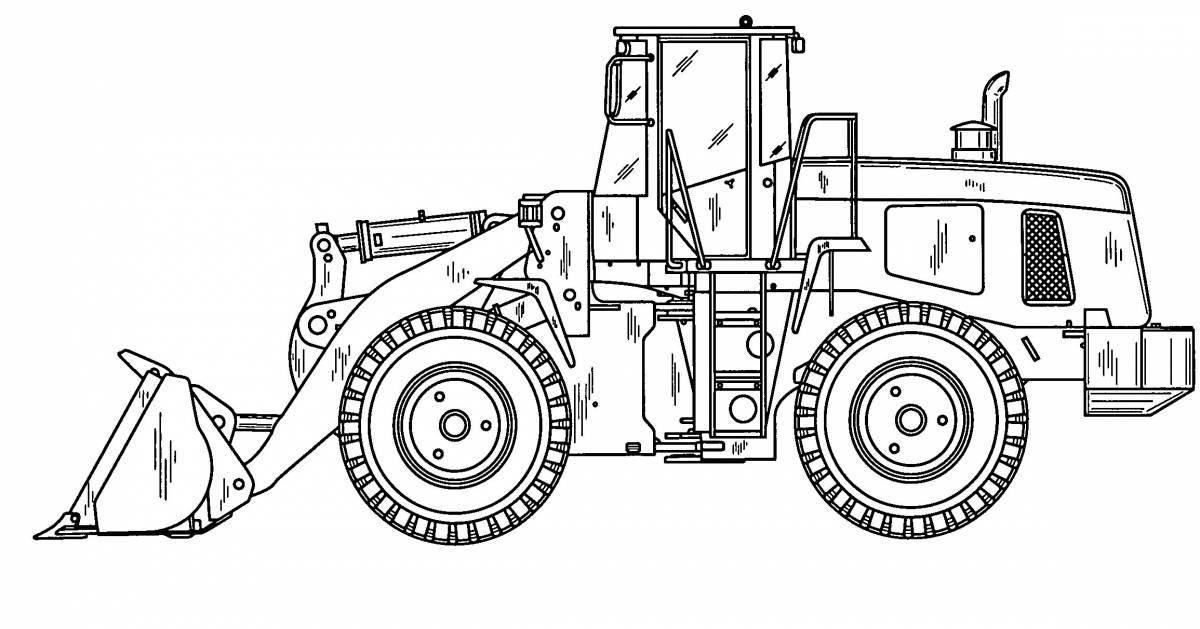 Трактор погрузчик рисунок