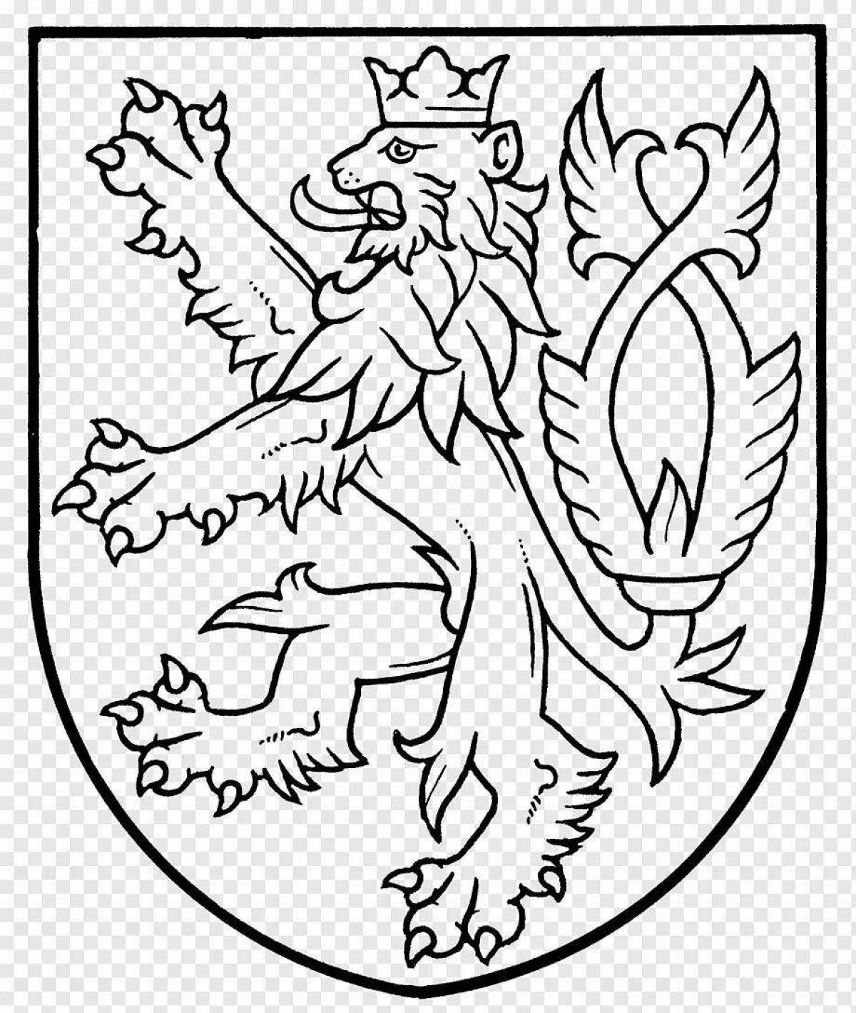 Czech republic bright flag coloring page