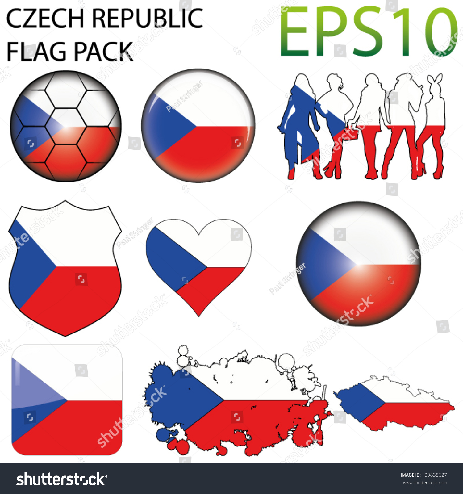 Привлекательная страница раскраски флага чешской республики