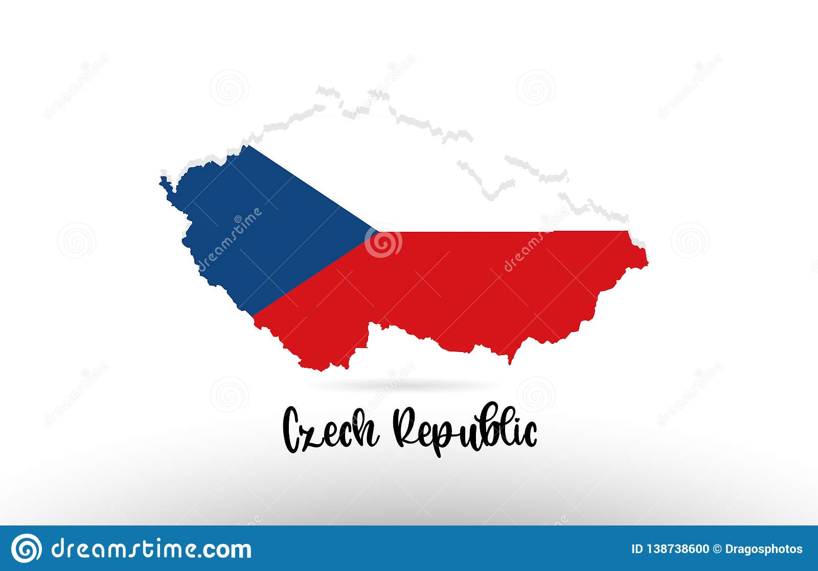 Креативная страница раскраски с флагом чешской республики