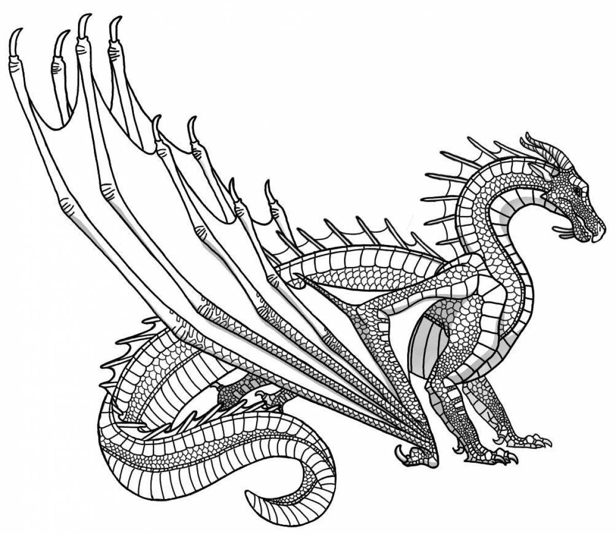 Раскраска мистический трехголовый дракон