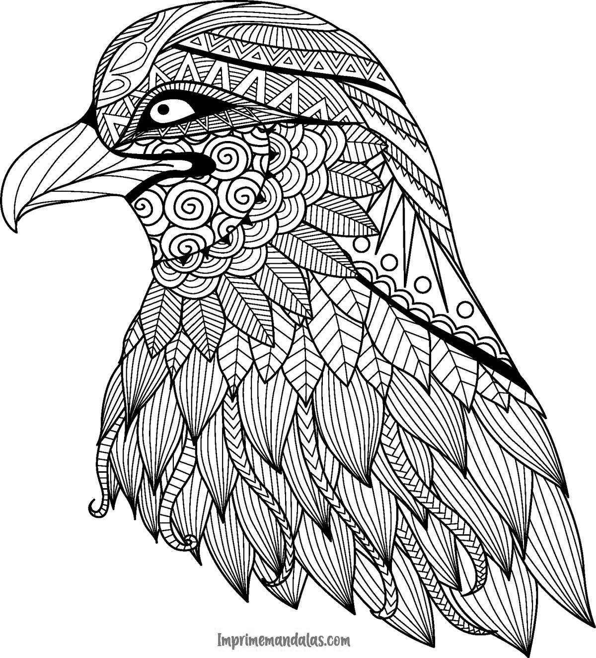 Величественная раскраска антистрессовый орел