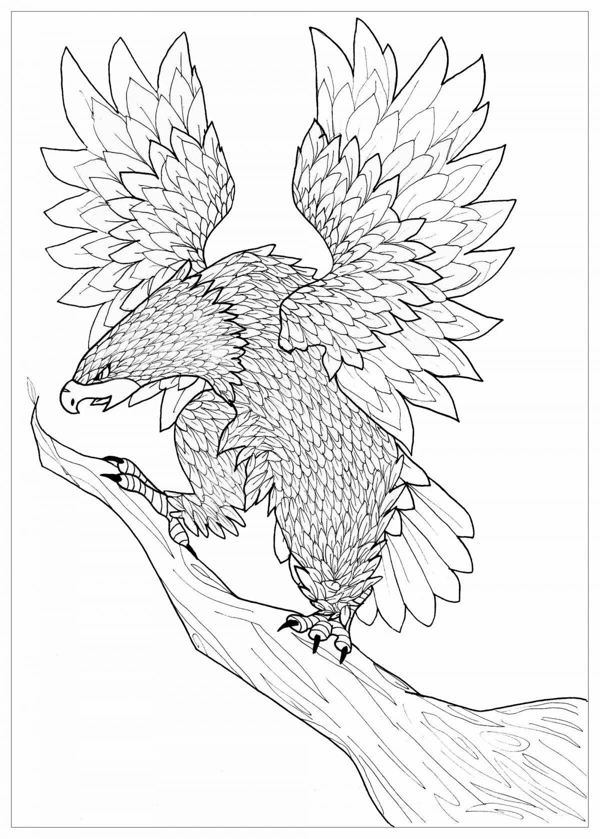 Glorious coloring anti-stress eagle