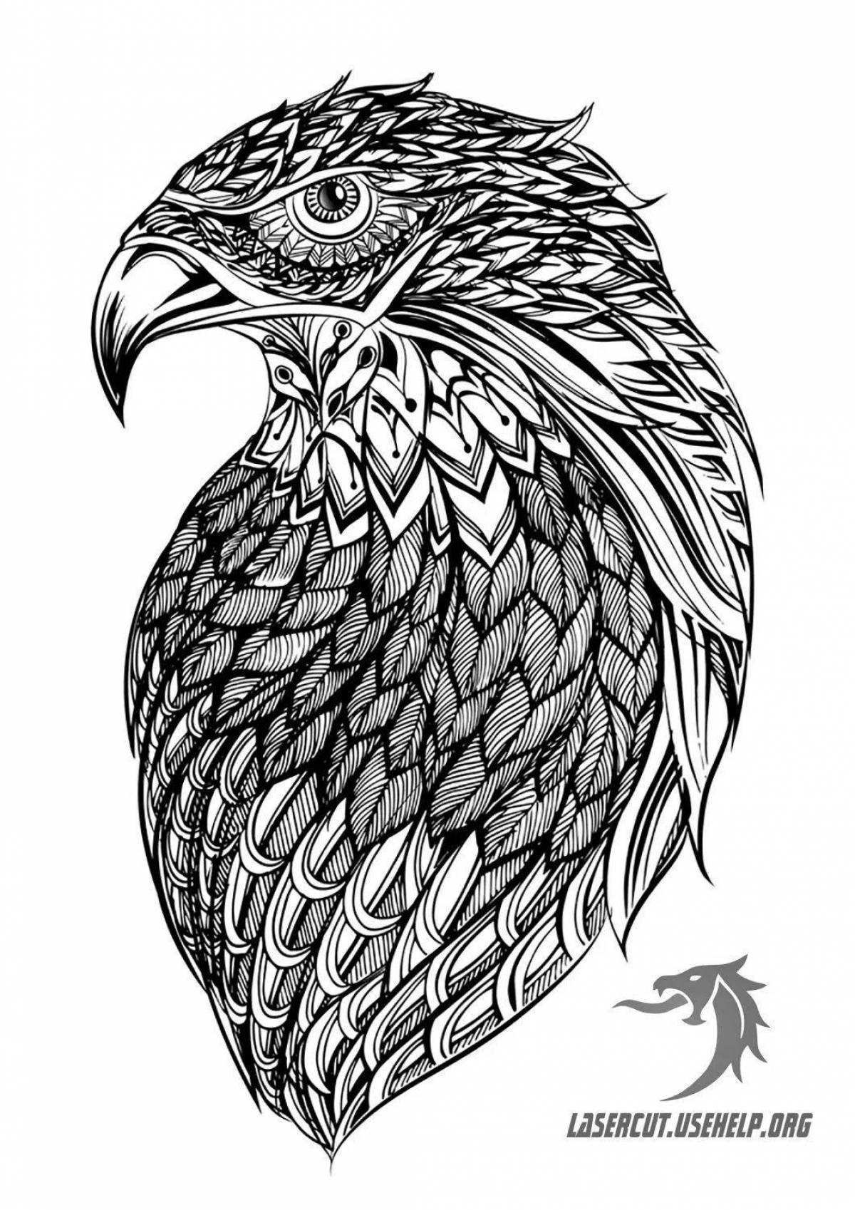 Радиантная раскраска антистрессовый орел