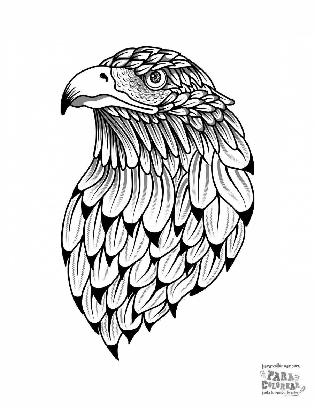 Ослепительная раскраска антистрессовый орел