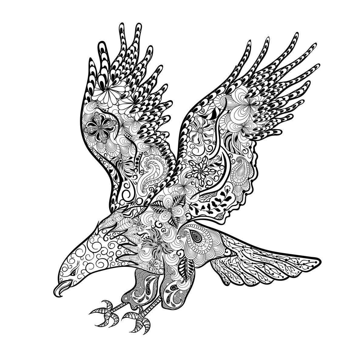 Amazing anti-stress eagle coloring book