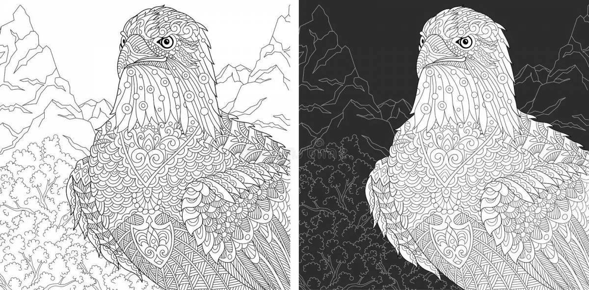 Great anti-stress eagle coloring book