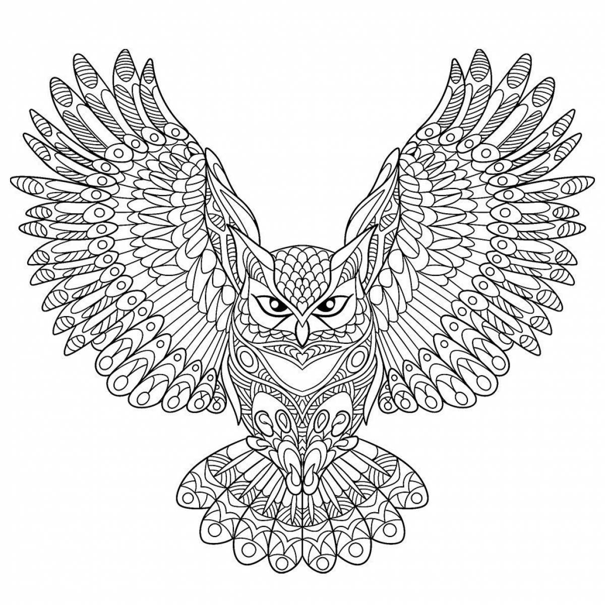 Bright coloring anti-stress eagle