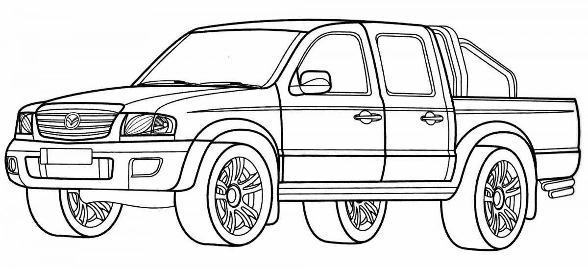 Coloring page of an attractive ford pickup truck