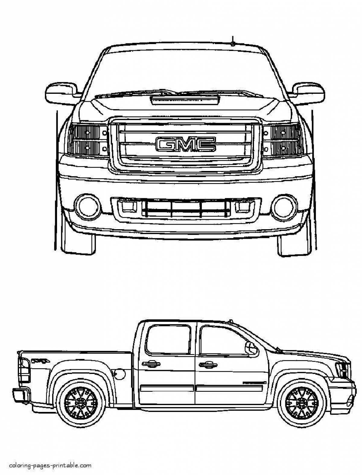 Coloring book glowing ford pickup