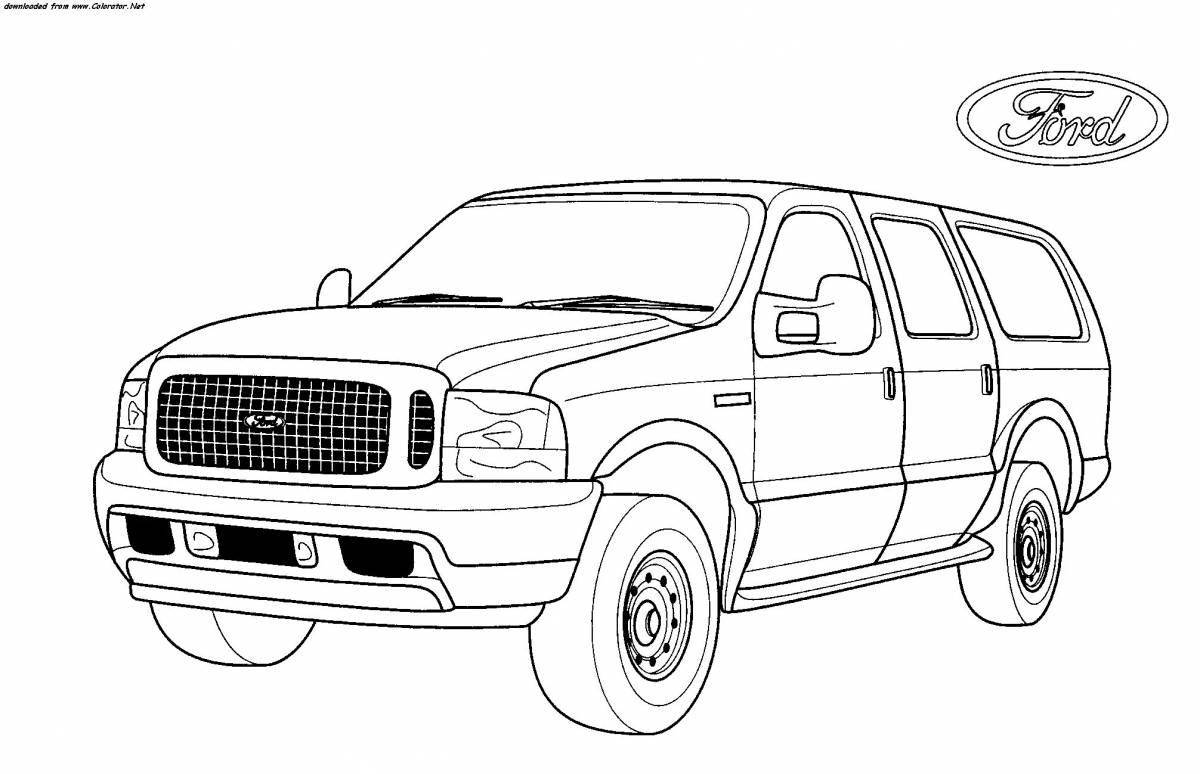 Sparkling ford pickup coloring page