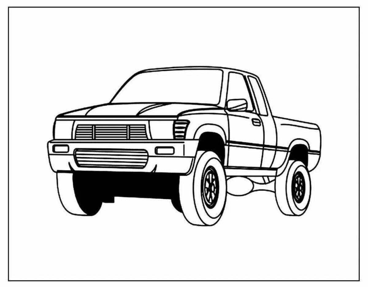 Coloring book luxury pickup ford