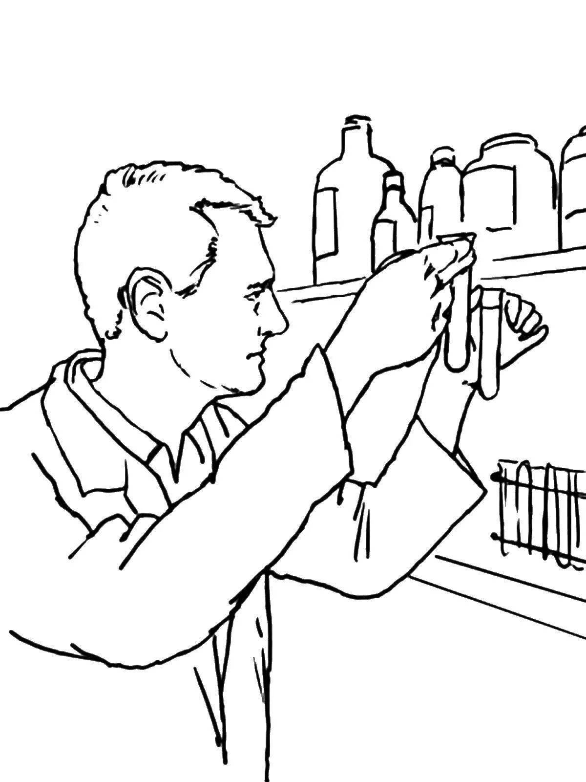 Playful ecologist coloring page