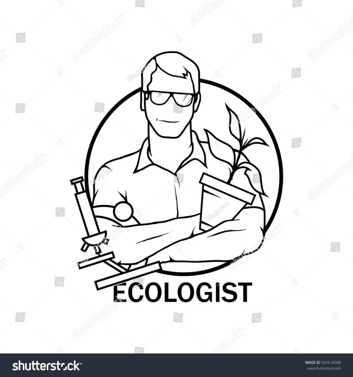 Glowing ecologist coloring page